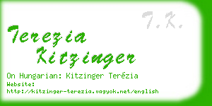 terezia kitzinger business card